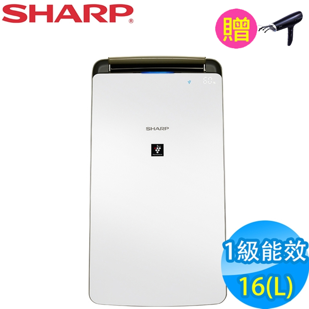 SHARP夏普 16L 1級自動除菌離子清淨除濕機 DW-J16T-W