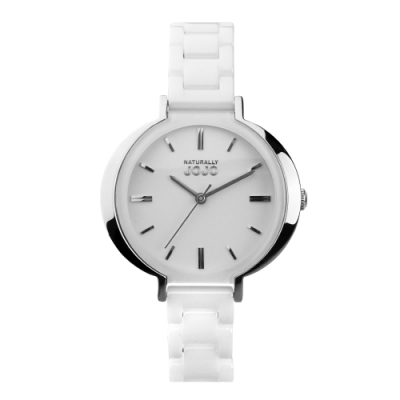NATURALLY JOJO 非凡之美陶瓷腕錶-白色/36mm