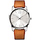 Calvin Klein CK City 極簡經典LOGO手錶-銀x焦糖棕/43mm product thumbnail 1