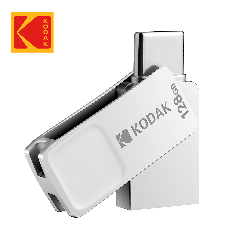 【Kodak】USB3.1 Type-C 128GB OTG金屬旋轉兩用碟 K223C