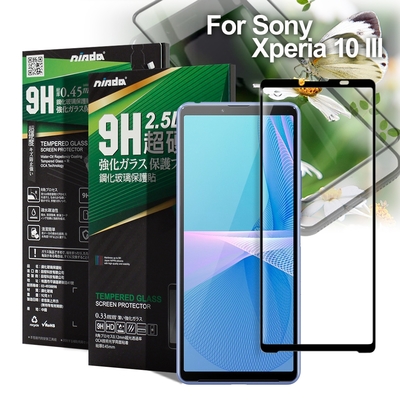 NISDA 完美滿版玻璃保護貼 for Sony Xperia 10 III 使用-黑色