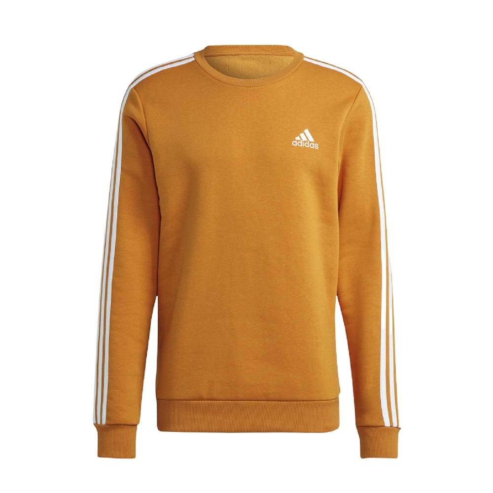 adidas T恤 Essentials Sweatshirts 男款 愛迪達 三線 基本款 圓領 復古 黃 白 H12168