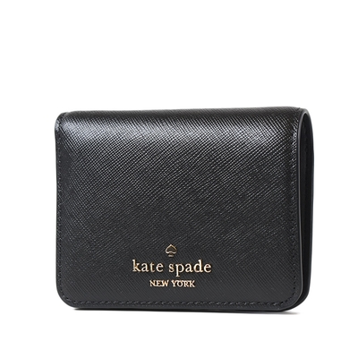 kate spade madison 防刮對開釦式短夾-黑色