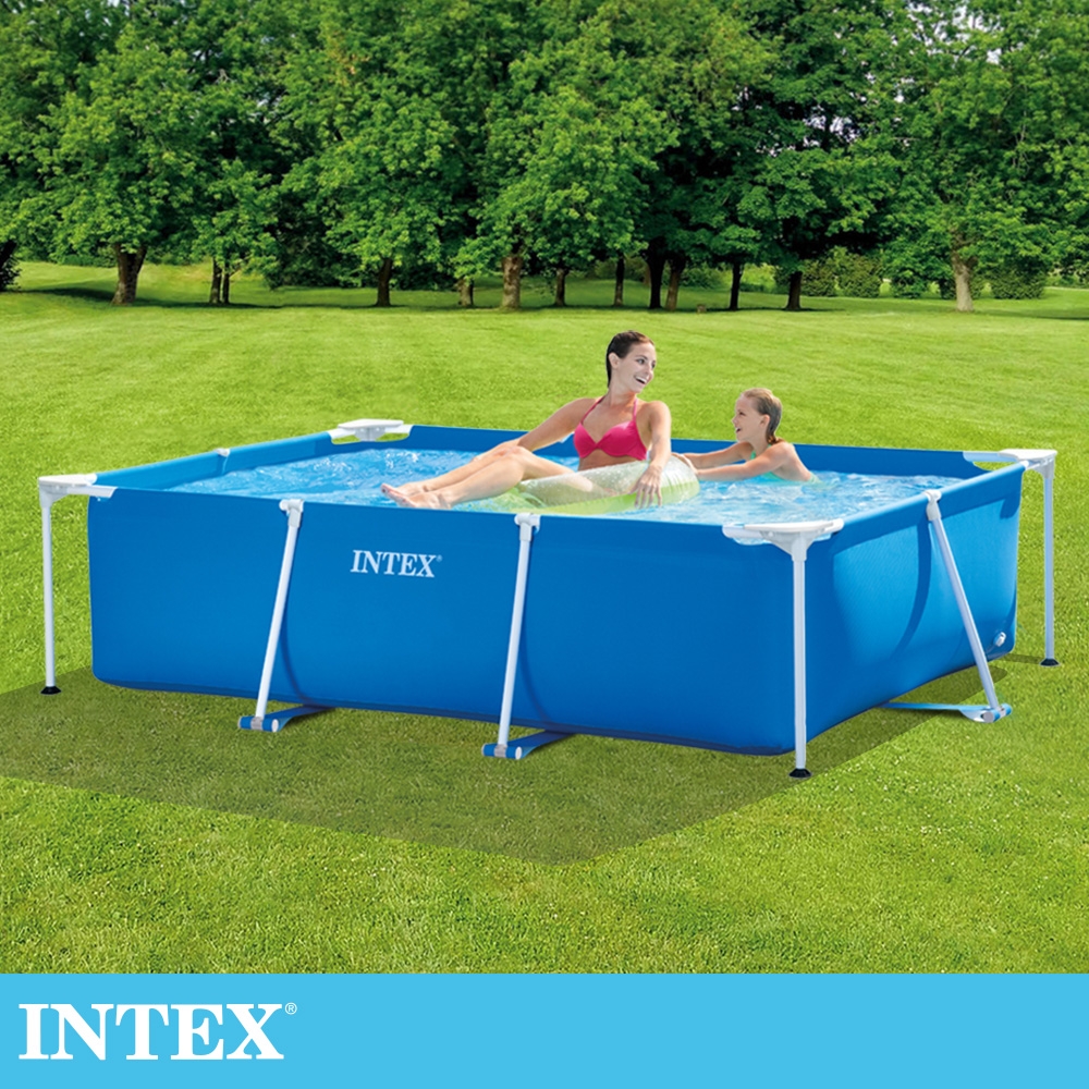 【INTEX】簡易裝長方型框架游泳池/戲沙池220x150x60cm(1662L) 6歲以上 (28270)