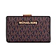 MICHAEL KORS JET SET TRAVEL金字LOGO滿版防刮皮革中夾-咖啡 product thumbnail 1