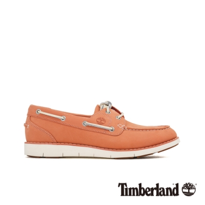 Timberland 女款磚紅橘皮革帆船鞋|A1YRY