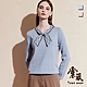 【TOWNWEAR棠葳】時髦印花領巾設計針織衫 2色(女上衣/女上著/素色/氣質) product thumbnail 1