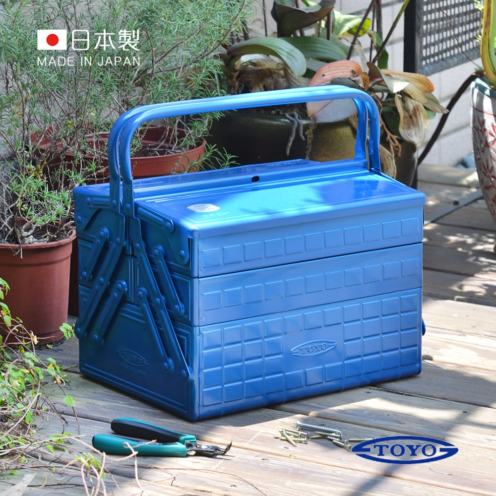 日本toyo Gt 350 日製提把式鋼製三層三段式工具箱 35公分 收納箱 手提箱 含蓋式 Yahoo奇摩購物中心
