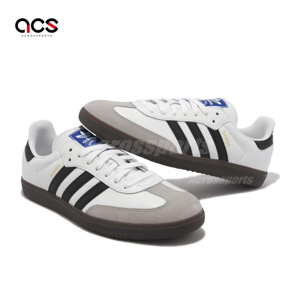 adidas 休閒鞋Samba OG 男鞋女鞋白黑皮革麂皮焦糖底森巴復古愛迪達