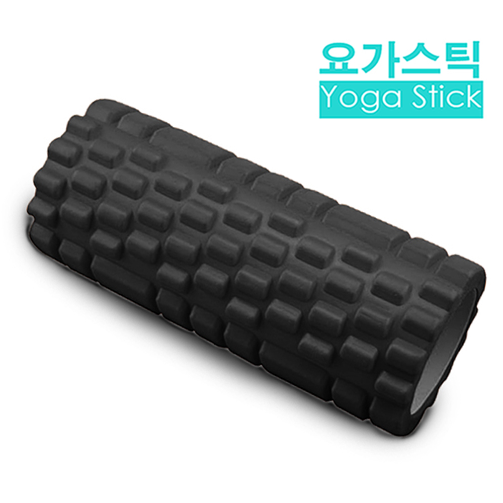 韓國熱銷 瑜珈按摩滾輪 瑜珈棒 瑜珈柱 黑 - 快速到貨