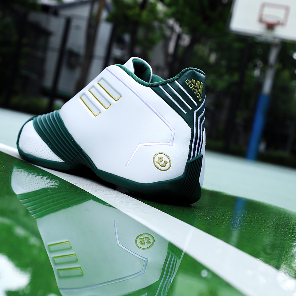 adidas 籃球鞋TMAC 1 LeBron SVSM 白綠復刻緩震男鞋愛迪達FW3663