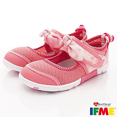 IFME健康機能鞋 蝴蝶結排水款 NI02001粉紅(中小童段)