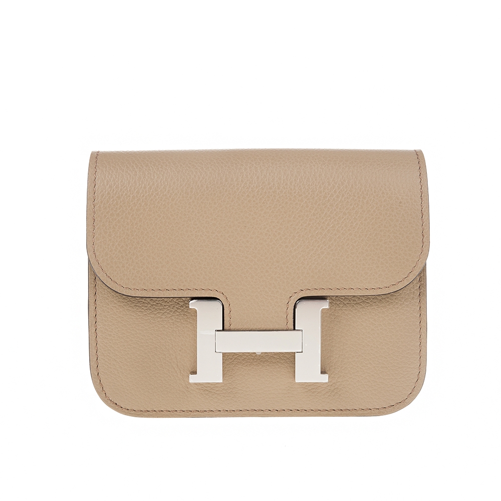 HERMES 經典Constance Etophe 銀釦腰包/短夾 (附可拆式零錢包)(8Q BEIGE MARFA)