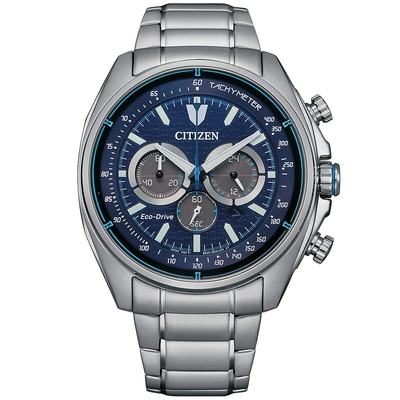 CITIZEN 星辰 極速賽車 光動能計時錶 藍-CA4560-81L