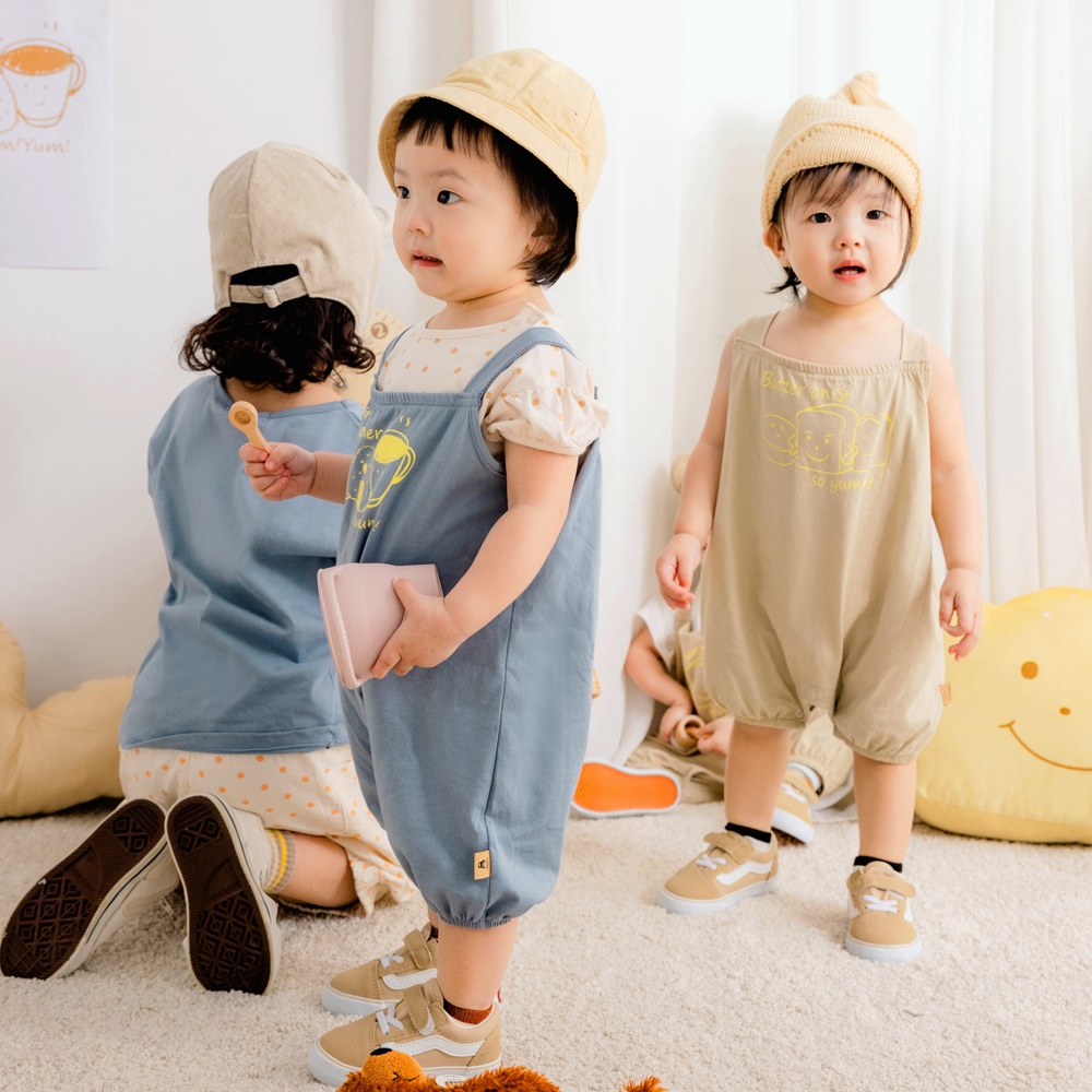 OB嚴選-咖啡廳家族．台灣製可愛印花寶寶連身褲