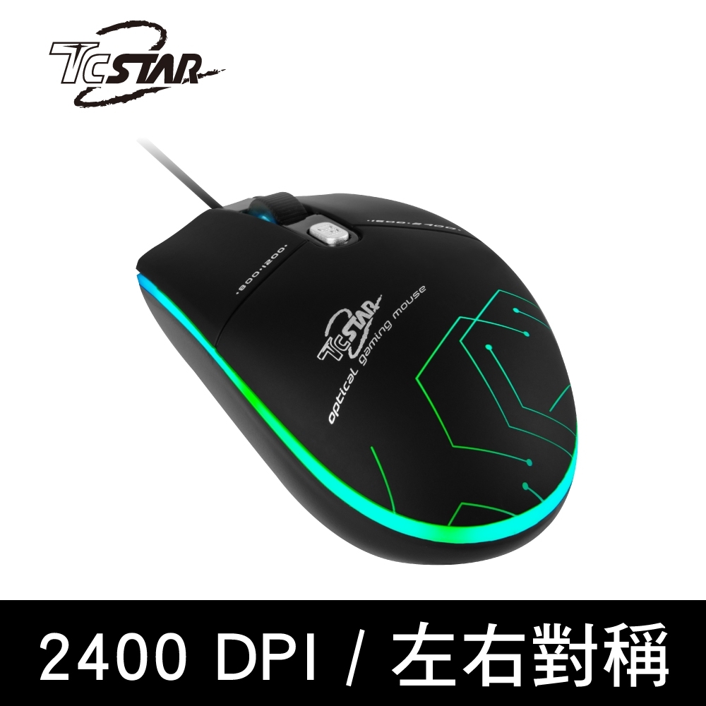 TCSTAR 幻彩背光有線電競滑鼠 TCN195SR