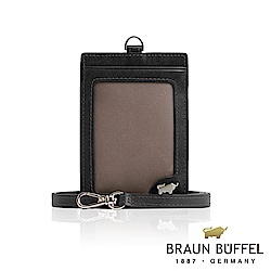 【BRAUN BUFFEL 德國小金牛】台灣總代理 HOMME-M 壓紋證件夾-黑色/BF306-600-BK