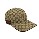 Gucci 經典雙G logo帆布棒球帽(咖) product thumbnail 1