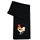 BURBERRY 動物圖樣針織雙口袋混紡羊毛長圍巾(黑) product thumbnail 1
