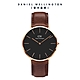 Daniel Wellington DW 手錶 Classic Bristol 40mm深棕真皮皮革錶-黑錶盤-玫瑰金框 DW00100125 product thumbnail 1