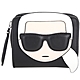 KARL LAGERFELD K/IKONIK 卡爾 老佛爺 牛皮釦式短夾(黑色) product thumbnail 1