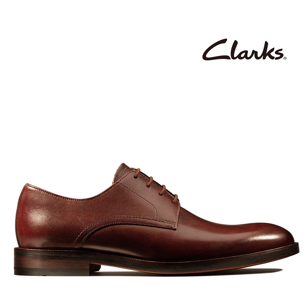 Clarks 工藝世家-高質感皮面復刻工藝素面正裝紳士鞋 棕褐色