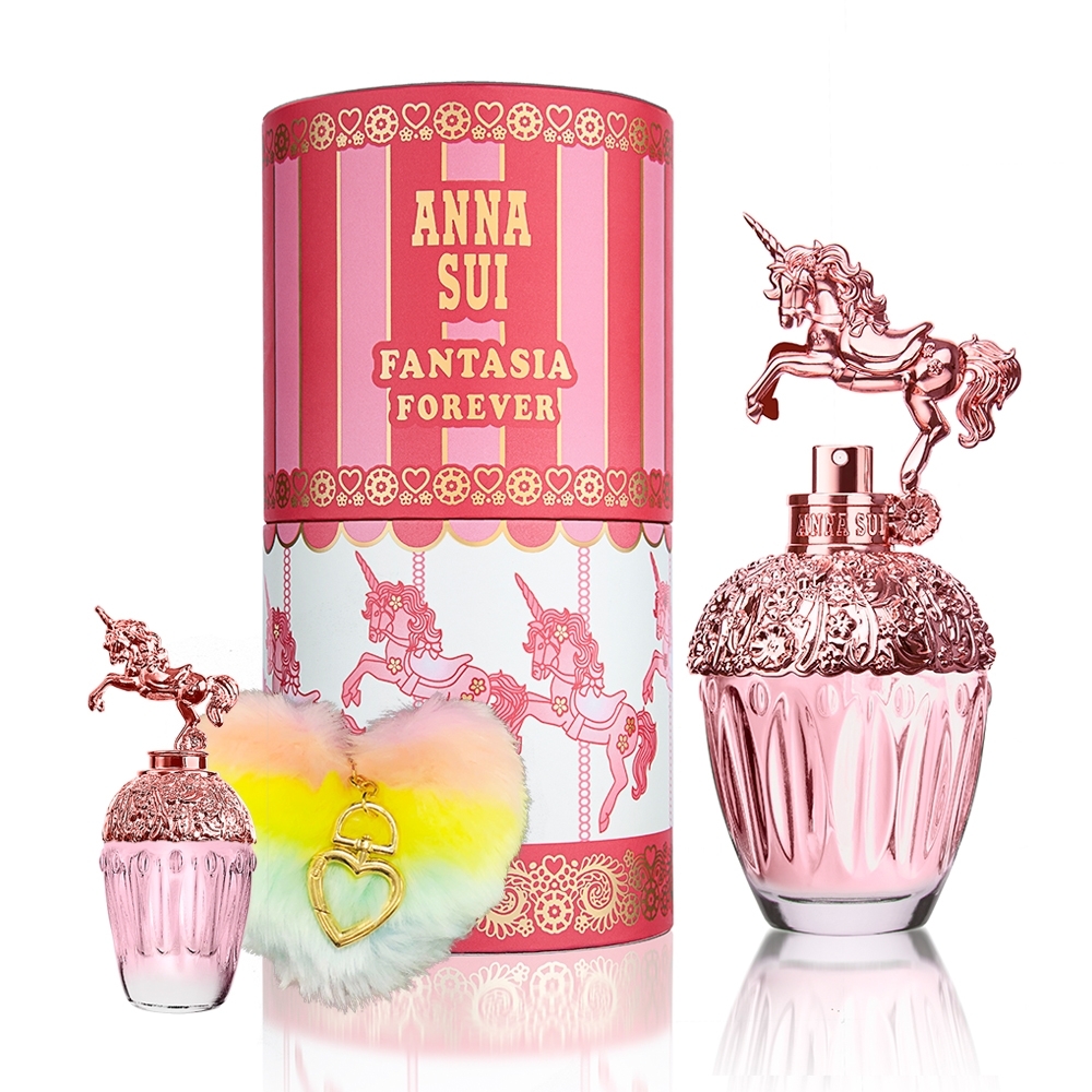 ANNA SUI童話粉紅獨角獸淡香水50ml(贈同款小香5ml+彩色愛心毛球吊飾)