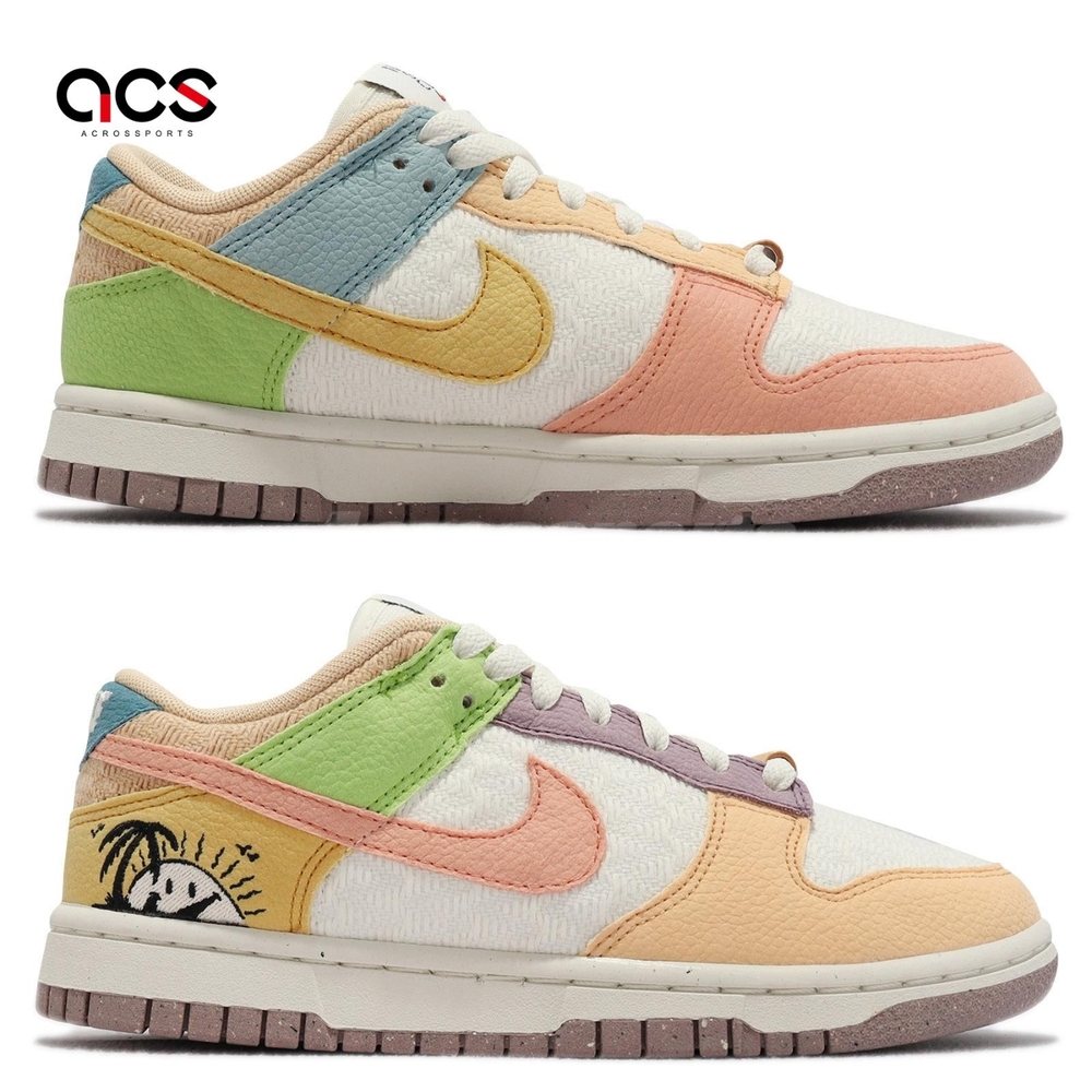 Nike 休閒鞋Wmns Dunk Low SE 女鞋彩色馬卡龍鴛鴦太陽椰子樹手繪DQ0265