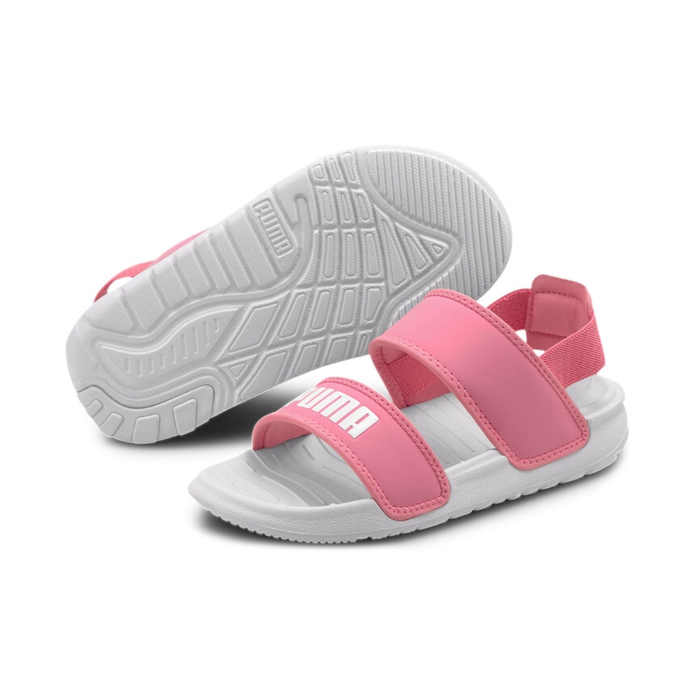 PUMA Soft Sandal PS 中大童 涼鞋-粉白-37569503