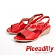 Piccadilly 豔夏亮色 造型釦環楔型涼鞋 女鞋-紅(另有黑) product thumbnail 1