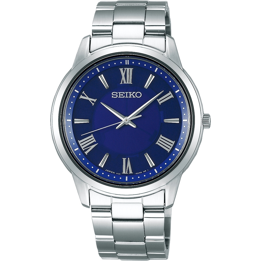 SEIKO 精工 SPIRIT 太陽能日系時尚男腕錶-藍銀-男錶(SBPL009J)38.8mm