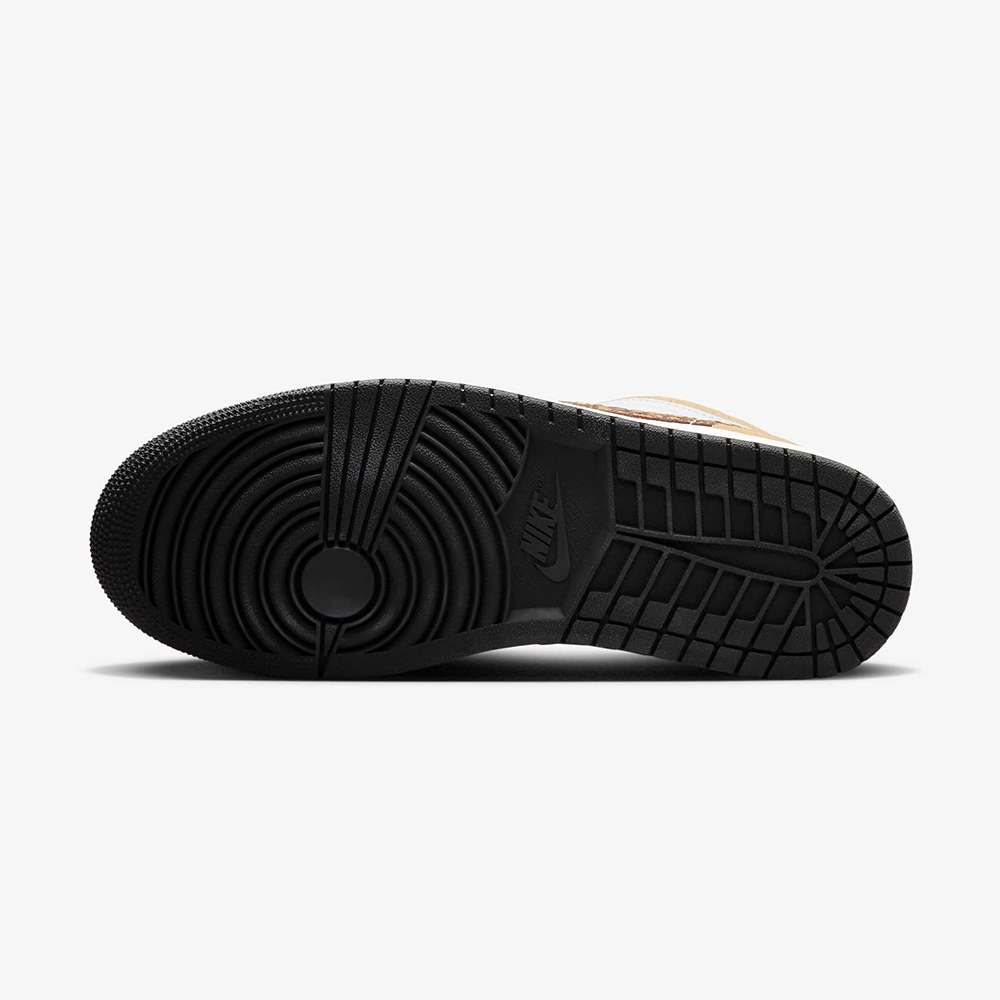 Nike Air Jordan 1 Low 男卡其棕軟木篩象紋喬丹經典運動休閒鞋DZ4130