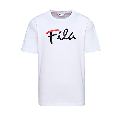 FILA  男款短袖圓領T恤-白 1TET-1502-WT