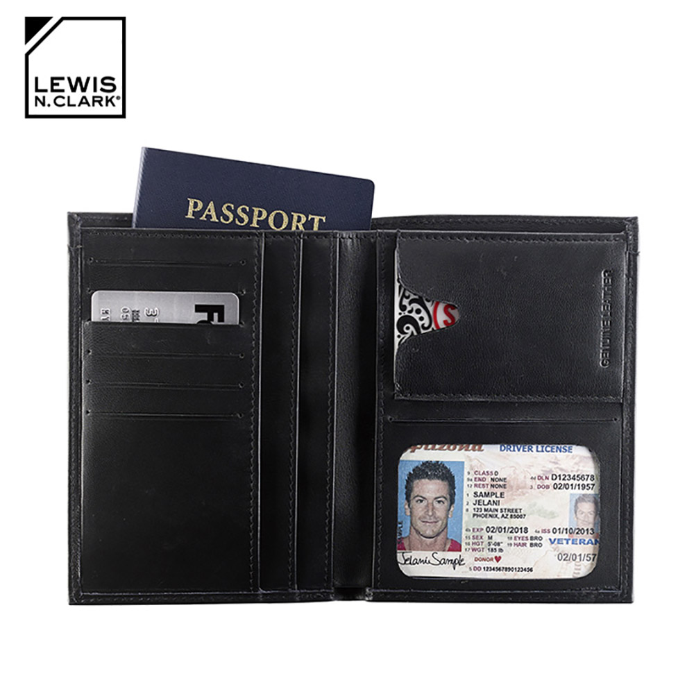 Lewis N. Clark RFID屏蔽小羊皮護照包 939 / 黑色