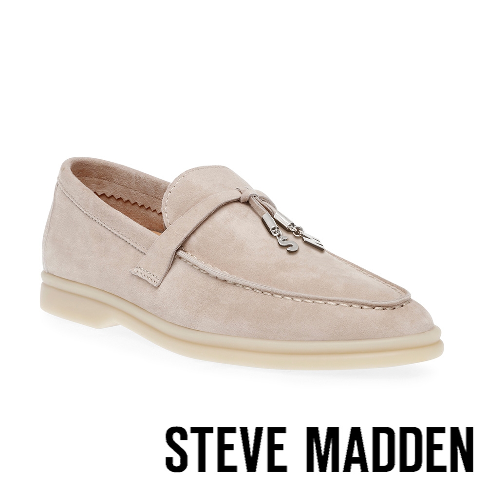 STEVE MADDEN-PORTLAND 絨面金屬吊飾樂福鞋-杏色