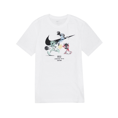 Nike 短T NSW Dri-FIT Tee 男 白 塗鴉 打籃球 外星人 LOGO DO9156-100