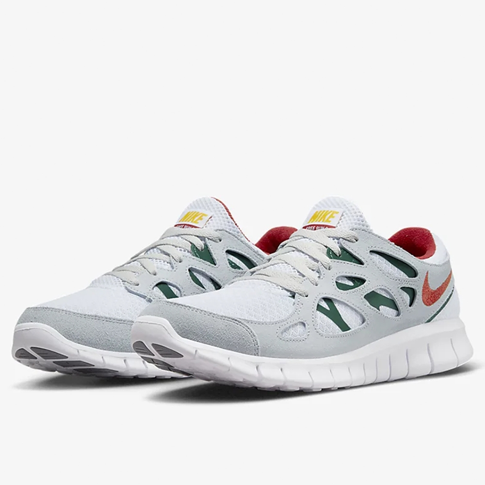 NIKE FREE RUN 2 男鞋 慢跑鞋 赤足 襪套 緩震 白 綠 537732102