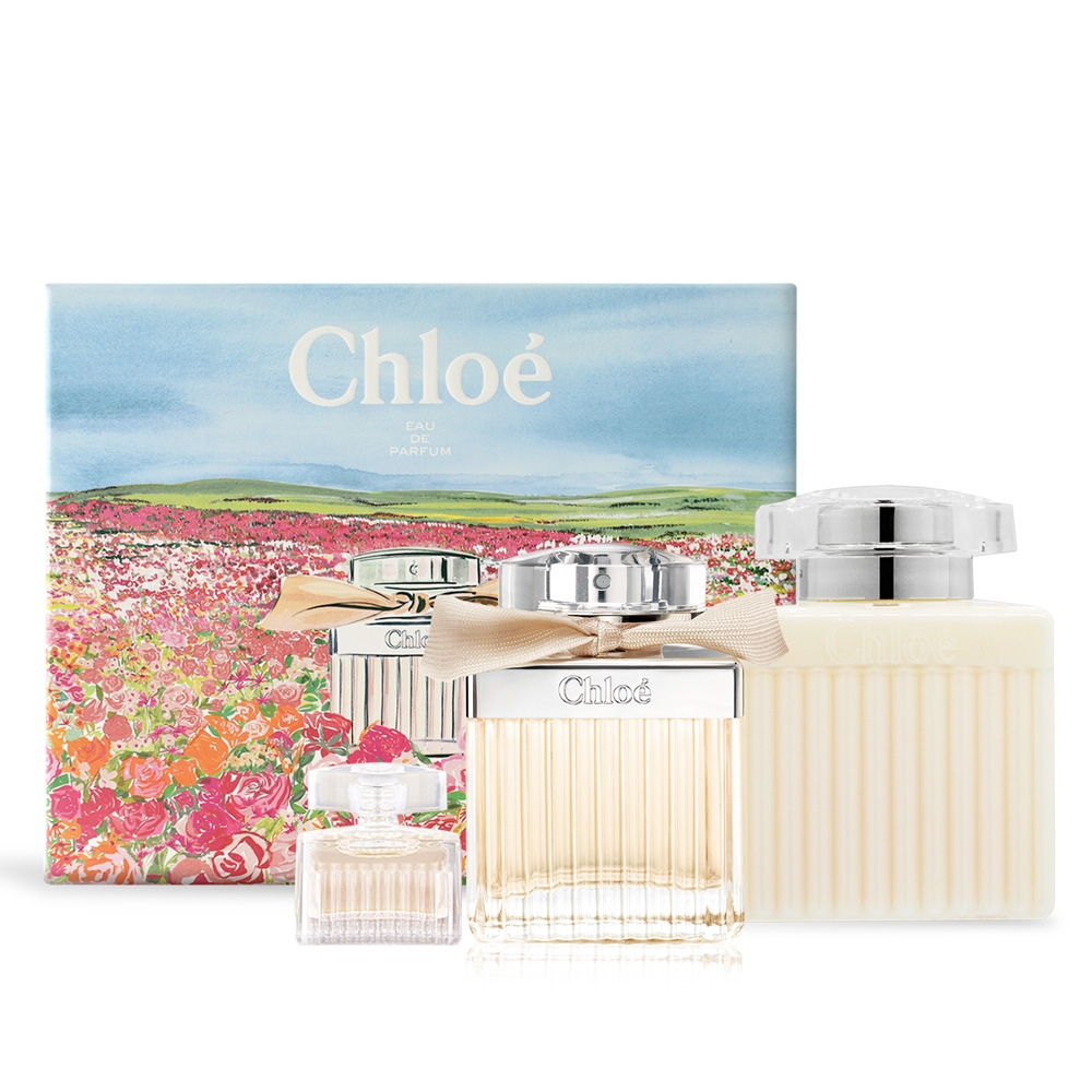 Chloe' 春遊花漾同名典藏禮盒(同名女性淡香精75ml+身體乳100ml+隨行香氛5ml)-香水公司貨