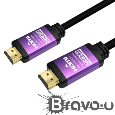 Bravo-u HDMI to HDMI 公對公4K鍍金鋁殼影音傳輸線 黑/1.8M