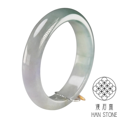 【漢石齋】天然翡翠A貨 手鐲玉鐲 冰糯種春帶彩(手圍17.3/版寬13.4mm)