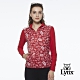 【Lynx Golf】女款遠紅外線保暖刷毛滿版Lynx印花口袋款長袖立領POLO衫-紅色 product thumbnail 2