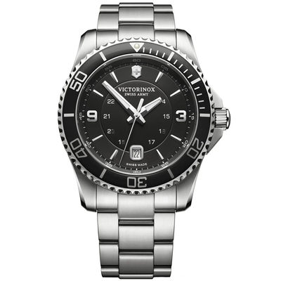 VICTORINOX瑞士維氏 Maverick 潛水石英腕錶-黑 43mm / VISA-241697