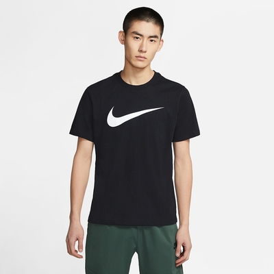 NIKE 上衣 男款 短袖上衣 運動 慢跑 Sportswear Swoosh 黑 DC5095-010(S3086)