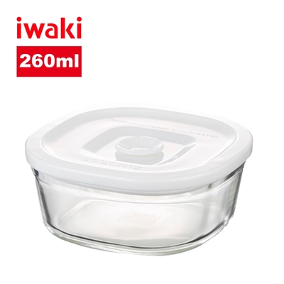 【iwaki】耐熱玻璃微波保鮮密封盒-260ml