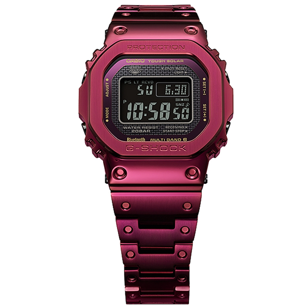 CASIO 卡西歐G-SHOCK 全金屬太陽能電波手錶-酒紅GMW-B5000RD-4 | G