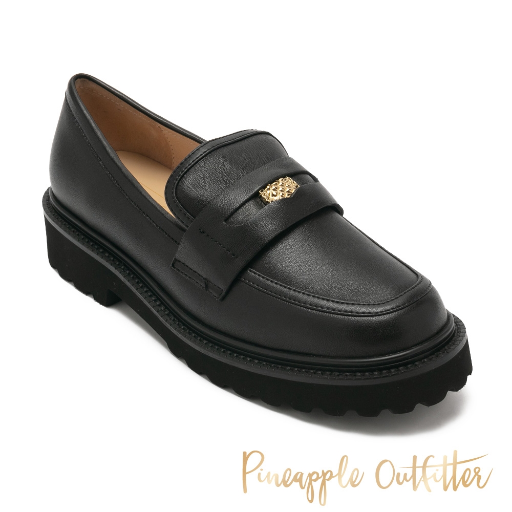 Pineapple Outfitter-MAIZAH 羊皮厚底樂福鞋-黑色