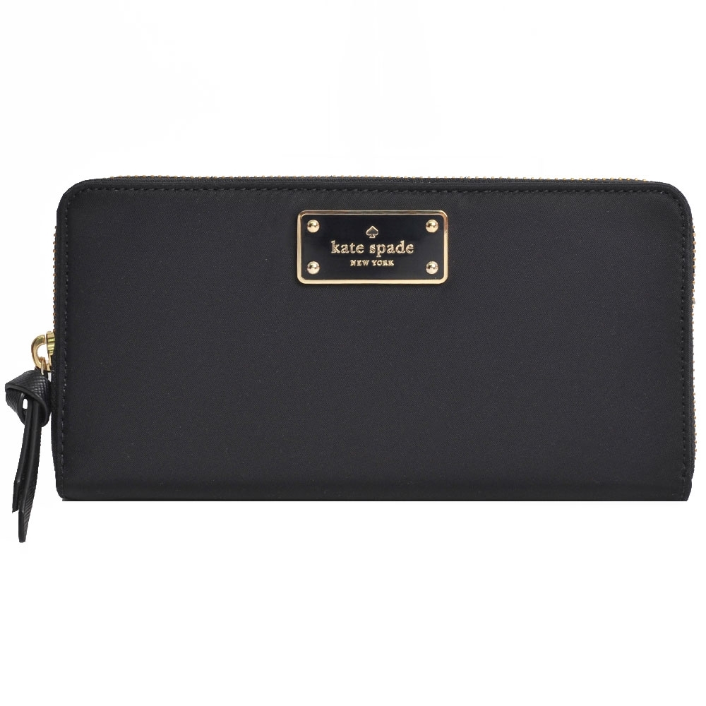 Kate spade 高質感尼龍 BLAKE AVENUE NEDA拉鍊長夾(黑)