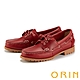ORIN 牛皮縫線綁帶厚底帆船鞋 紅色 product thumbnail 1