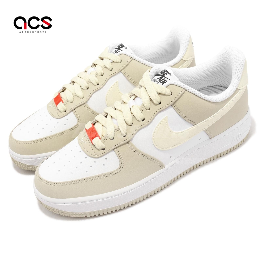 Nike 休閒鞋 Air Force 1 07 男鞋 女鞋 淺茶色 鵝黃 經典 AF1 皮革 拼接 DZ2771-211