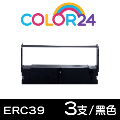 Color24 for EPSON 3入組 ERC-39/ERC39 黑色相容色帶 /適用EPSON ERC39/ERC43/M-U110/M-U110A/M-U110II/M-U111S